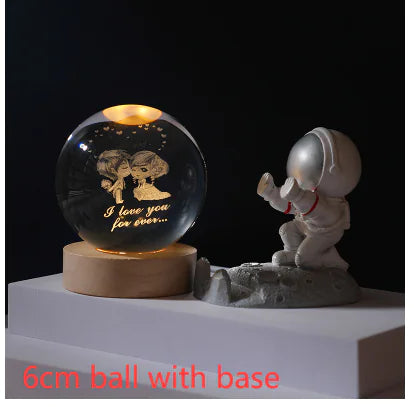 3D Crystal Solar System Night Light