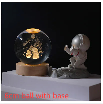 3D Crystal Solar System Night Light