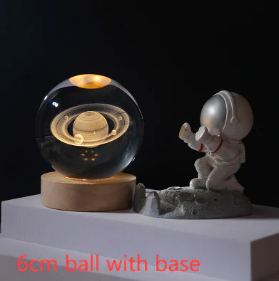 3D Crystal Solar System Night Light